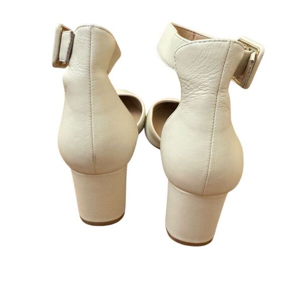 Kurt Geiger London Burlington Leather In Bone Block Heels Size 37.5 = US Size 7 - Picture 7 of 14